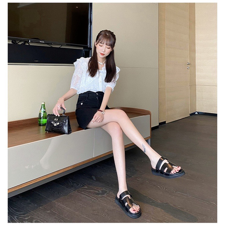 Dép Hm quai ngang chữ H phong cách hàn quốc mẫu hottrend năm nay