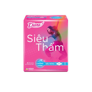 Băng vệ sinh siêu mỏng cánh kiểm soát mùi Diana siêu thấm 8 miếng