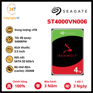 Ổ cứng hdd seagate nas ironwolf 3.5 4tb st4000vn006