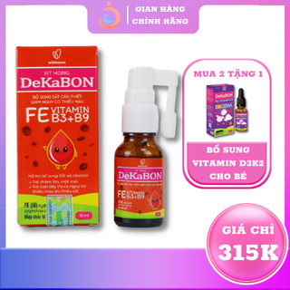 Xịt họng Dekabon 15ml giúp trẻ tăng sức đề kháng,sắt cho bé hỗ trợ chức năng tiêu hóa của trẻ Prewon