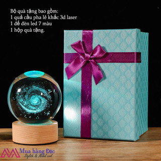 Quà Tặng Độc 🎁 🎁 🎁 Bộ Quả Cầu Pha Lê Galaxy 3D LED Dải Ngân Hà