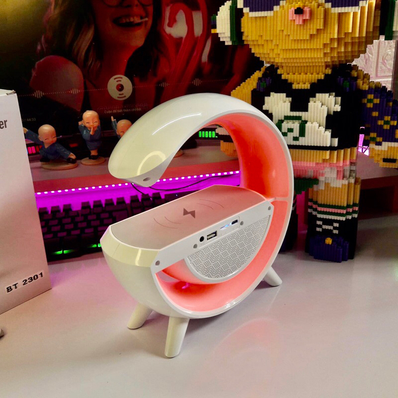 Loa bluetooth chữ G 256 chế độ led RGB tích hợp sạc điện thoại không dây siêu tiện lợi, decor đèn ngủ | BigBuy360 - bigbuy360.vn