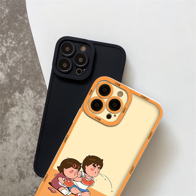 Ốp điện thoại cạnh vuông cặp đôi dưa hấu cute iphone 6/7/8Plus X XS xr xsmax 11/12/13/14pro promax sv54