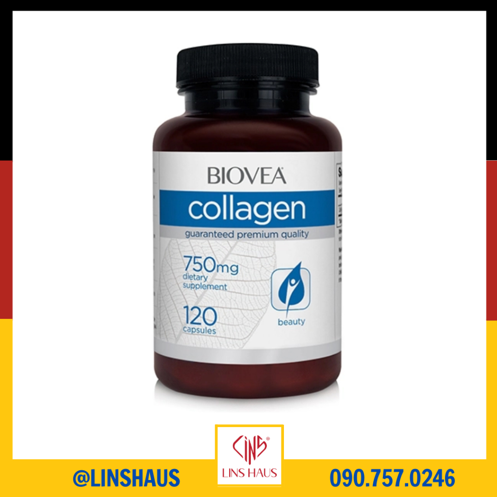 Viên uống bổ sung Collagen Biovea 750mg - hộp 120 viên - hàng Đức
