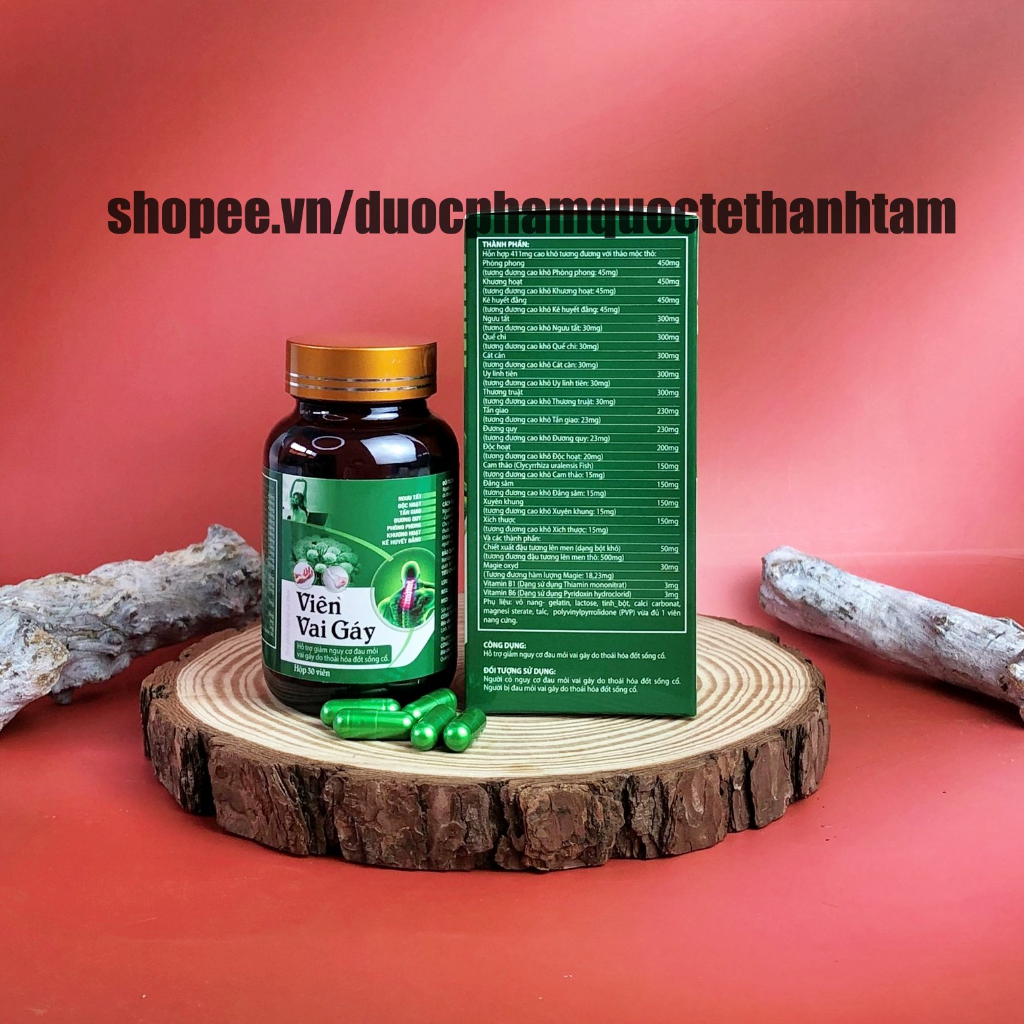 Viến uống Cổ Vai Gáy giúp giảm nguy cơ đau mỏi vai gáy cho dân văn phòng - Hộp 30 viên