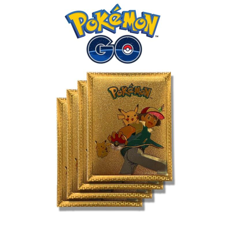 Thẻ Bài Pokemon Kim Loại Vàng - Bạc - Đen Siêu Xịn Sò 27 Lá Không Trùng Mẫu
