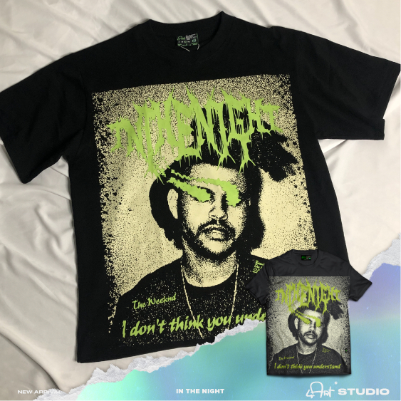 Áo Thun 4ART THE WEENKND In The Night Unisex Cotton Boxy Cổ tròn