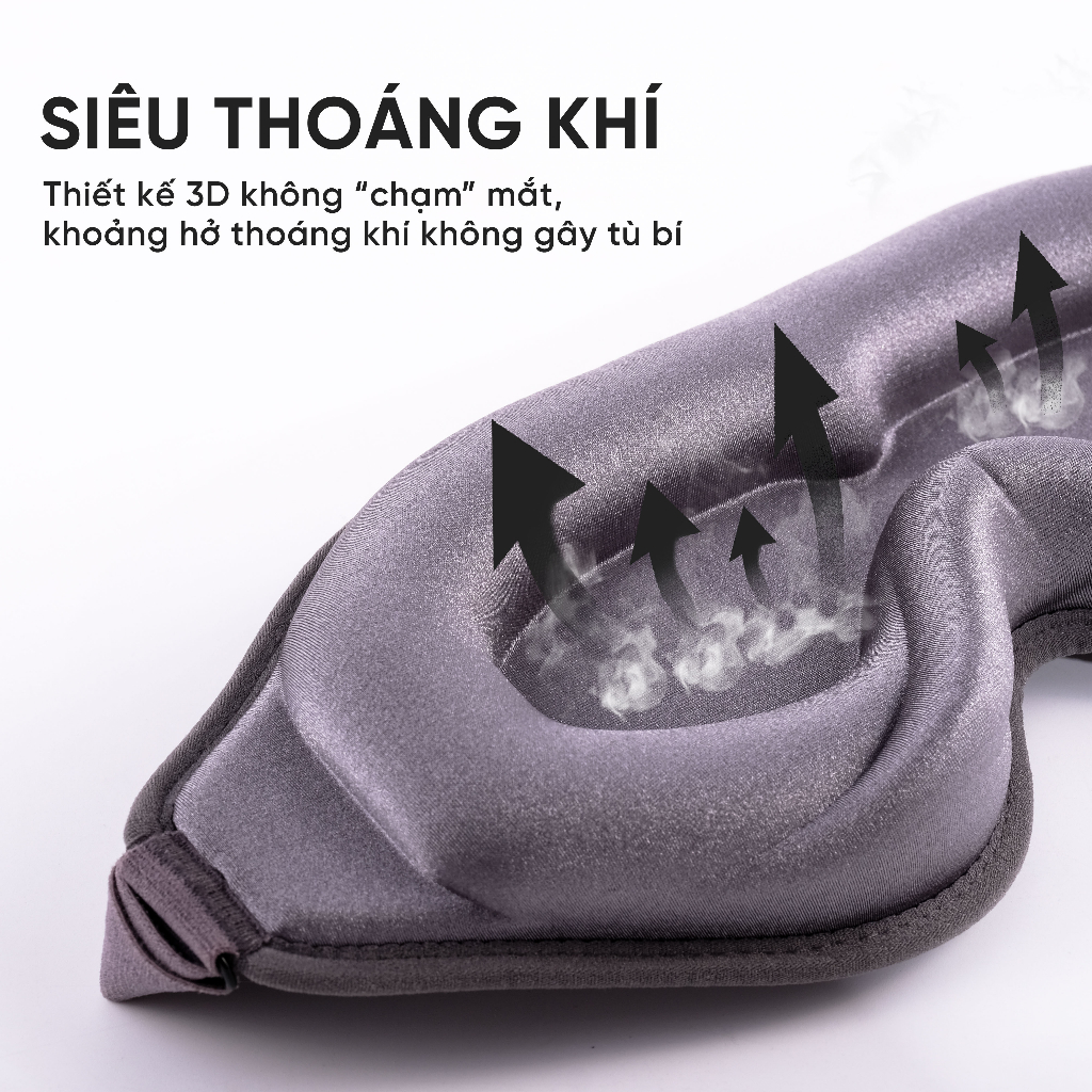 Bịt mắt ngủ 3D LUMOS EM02 vải lụa mềm mại êm ái, thiết kế 3D thông minh, màu sắc sang trọng