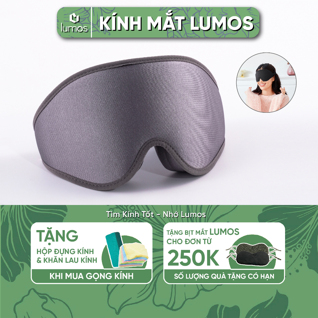 Bịt mắt ngủ 3D LUMOS EM-02 vải lụa mềm mại êm ái, thiết kế 3D thông minh, màu sắc sang trọng