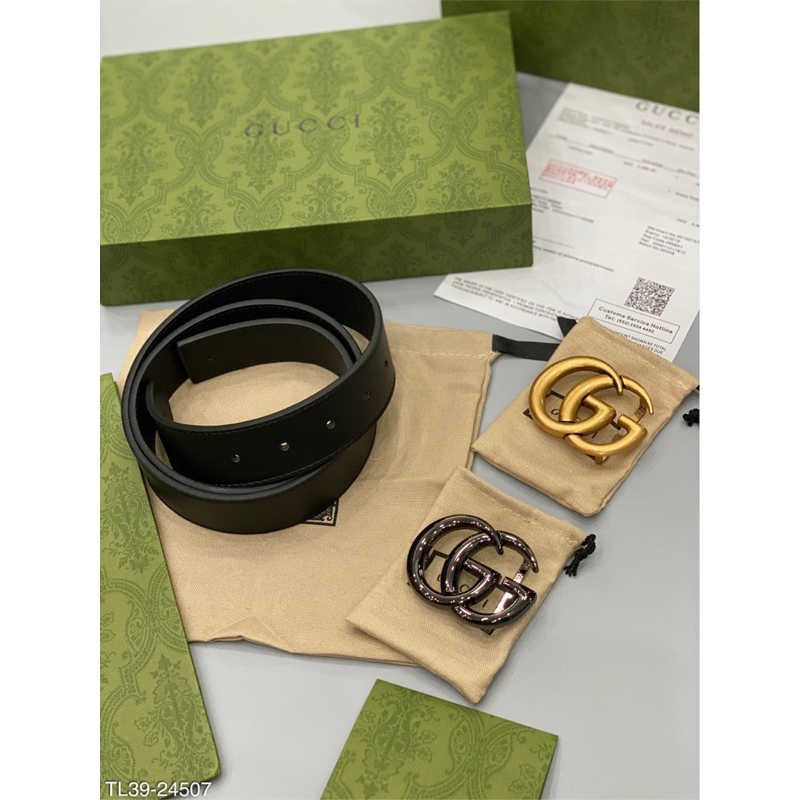 Thắt lưng cao cấp nam 2 mặt đen vàng cực chất