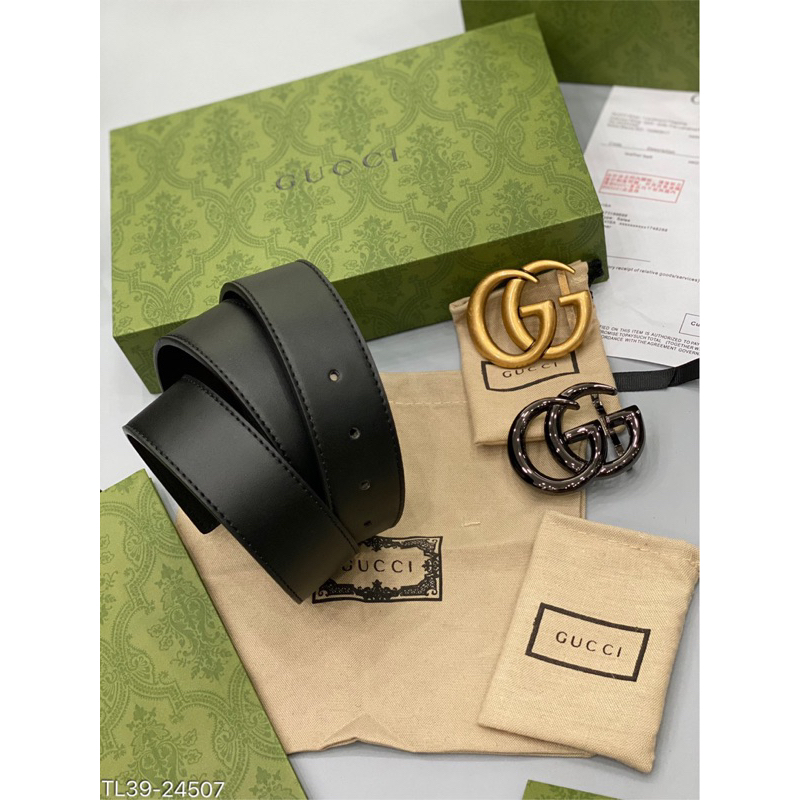 Thắt lưng cao cấp nam 2 mặt đen vàng cực chất