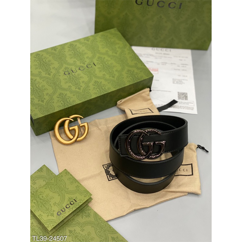 Thắt lưng cao cấp nam 2 mặt đen vàng cực chất