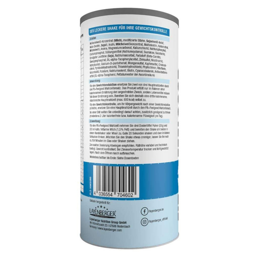 Sữa lắc dinh dưỡng thay thế bữa ăn Layenberger Fit + Feelgood Slim Shake 396g