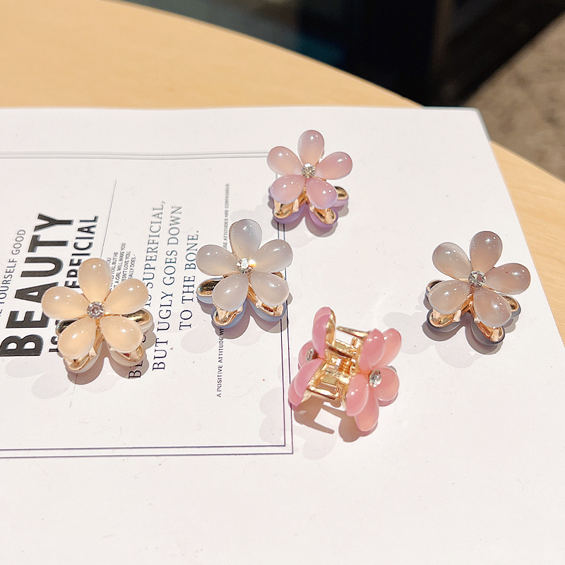 Hộp 10 Kẹp Tóc Càng Cua Kim Loại Mini Hình Hoa Đá Cao Cấp Màu Pastel Phong Cách Hàn Quốc Sang Trọng Cho Mẹ Và Bé có sẵn