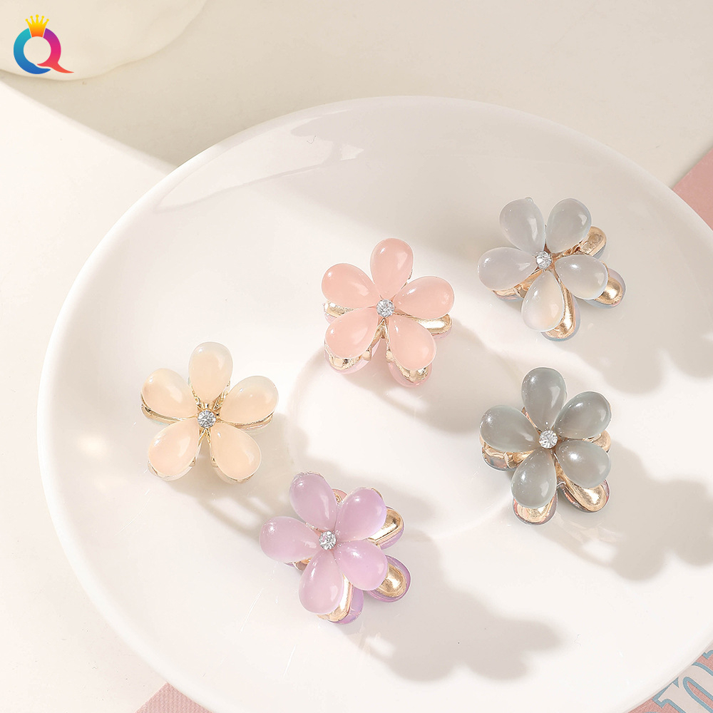 Hộp 10 Kẹp Tóc Càng Cua Kim Loại Mini Hình Hoa Đá Cao Cấp Màu Pastel Phong Cách Hàn Quốc Sang Trọng Cho Mẹ Và Bé có sẵn