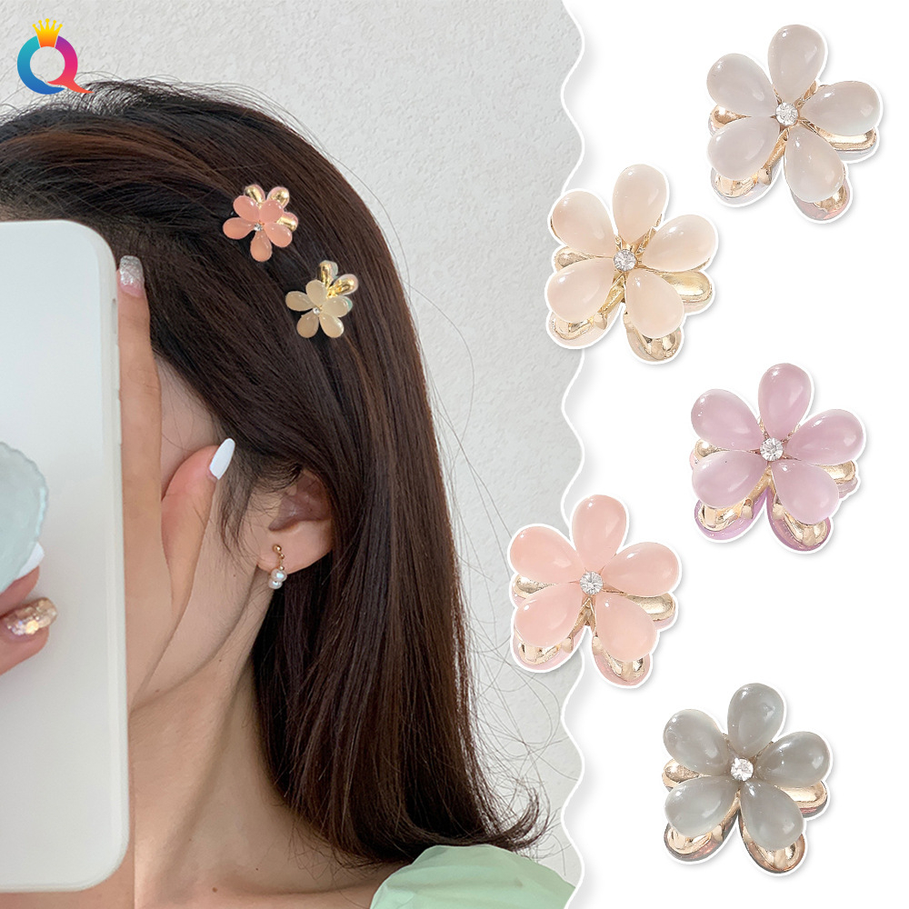 Hộp 10 Kẹp Tóc Càng Cua Kim Loại Mini Hình Hoa Đá Cao Cấp Màu Pastel Phong Cách Hàn Quốc Sang Trọng Cho Mẹ Và Bé có sẵn