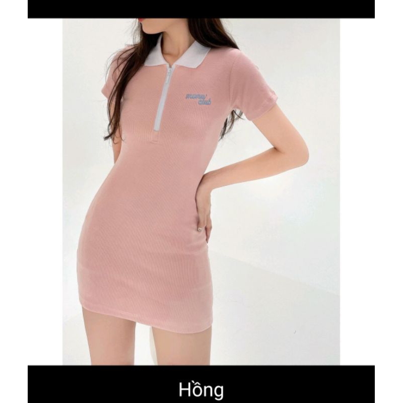 Váy polo body có khóa cổ cực sexy