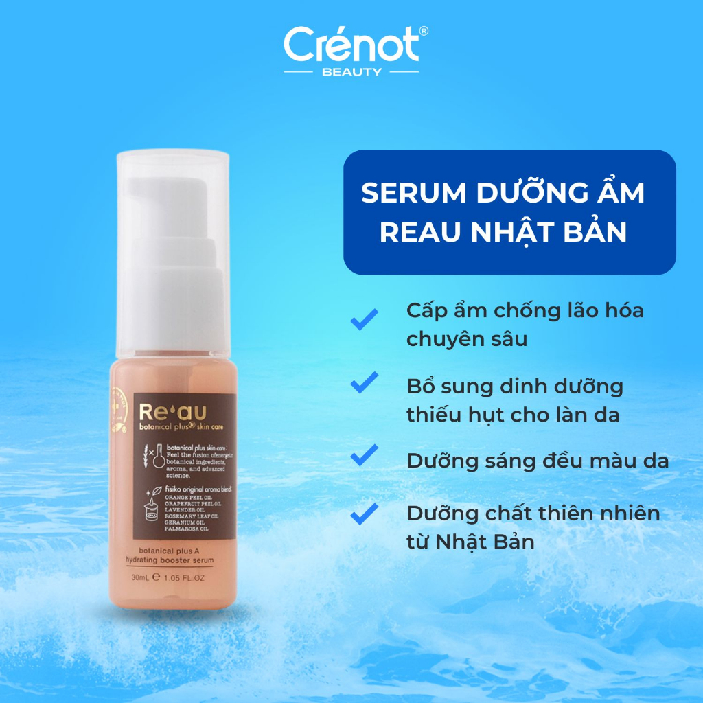 Serum dưỡng cấp ẩm Reau Nhật Bản dung tích 30ml chống lão hóa phục hồi sáng da mặt cho da khô dầu mụn nhạy cảm