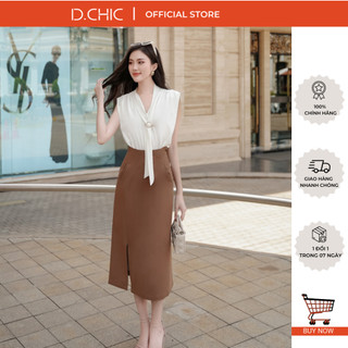 Chân váy chữ a xẻ tà trước d.chic ms: 382755
