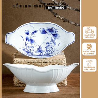 Gốm Bát Tràng - Bát đựng thuyền - bát đựng gà cúng nguyên con đế liền - gốm sứ cao cấp