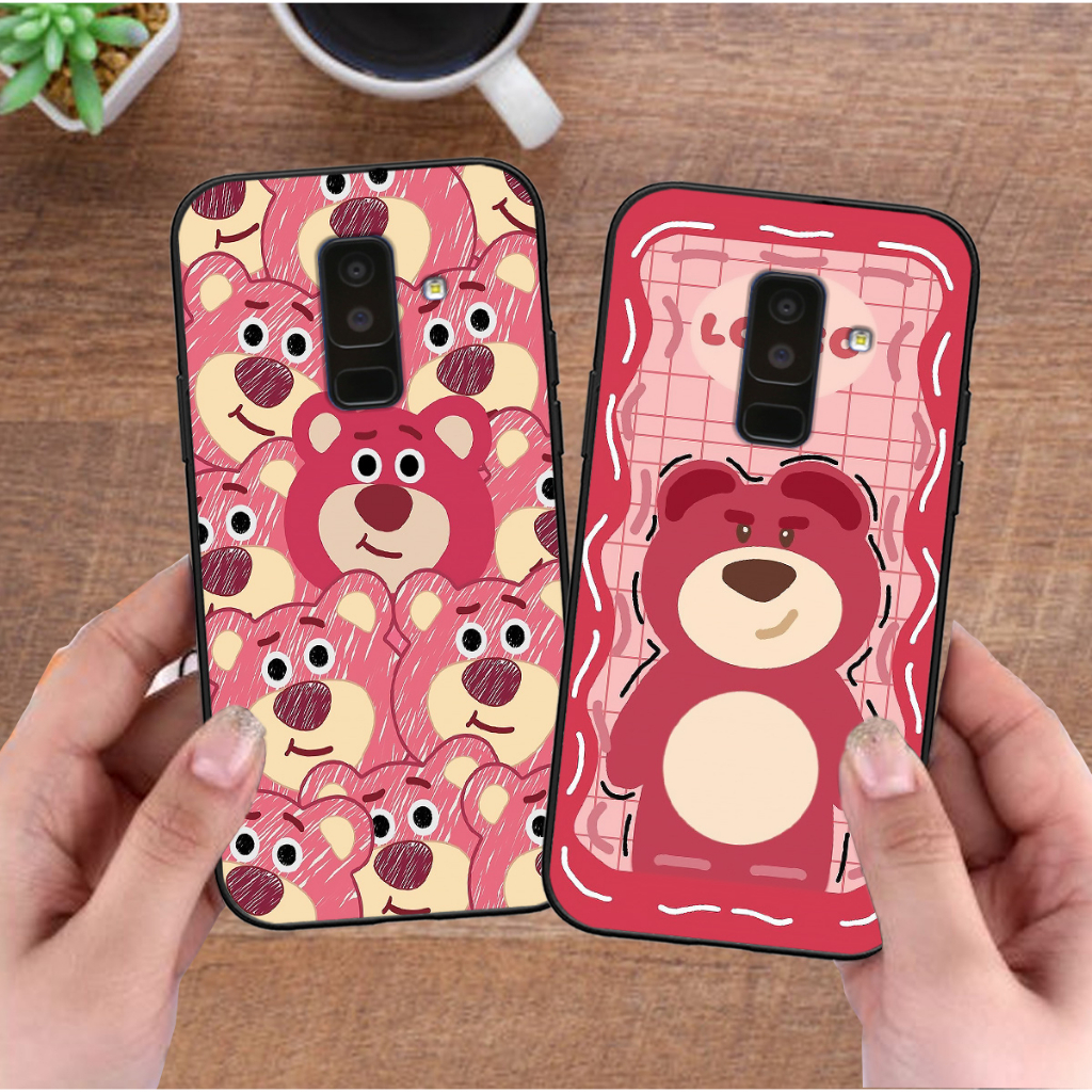 Ốp Samsung A6 2018 , A6 Plus , A6+ hình gấu dâu loso hồng cute hot trend