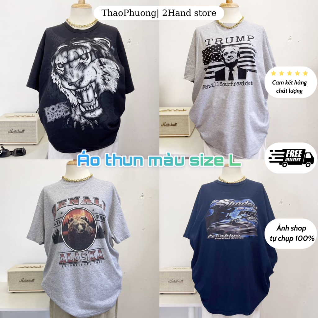 ÁO THUN MỸ/ PHÔNG MỸ 2HAND fom rộng tay lỡ được chọn mẫu THAOPHUONG 2HAND