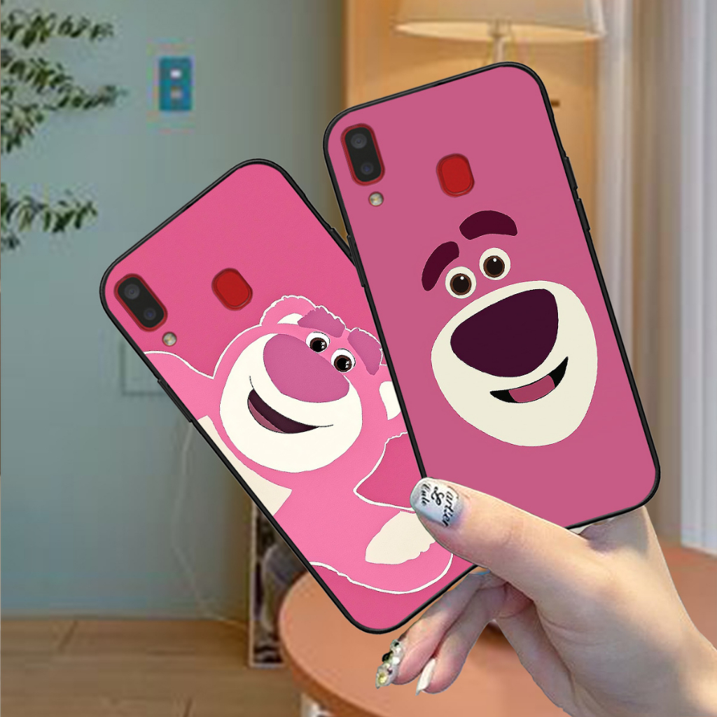 Ốp Samsung A20 , A30 , A20S hình gấu dâu loso hồng cute hot trend