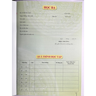 Sổ Học Bạ Tiểu Học theo TT27/2018. - Văn phòng phẩm Thu Thảo