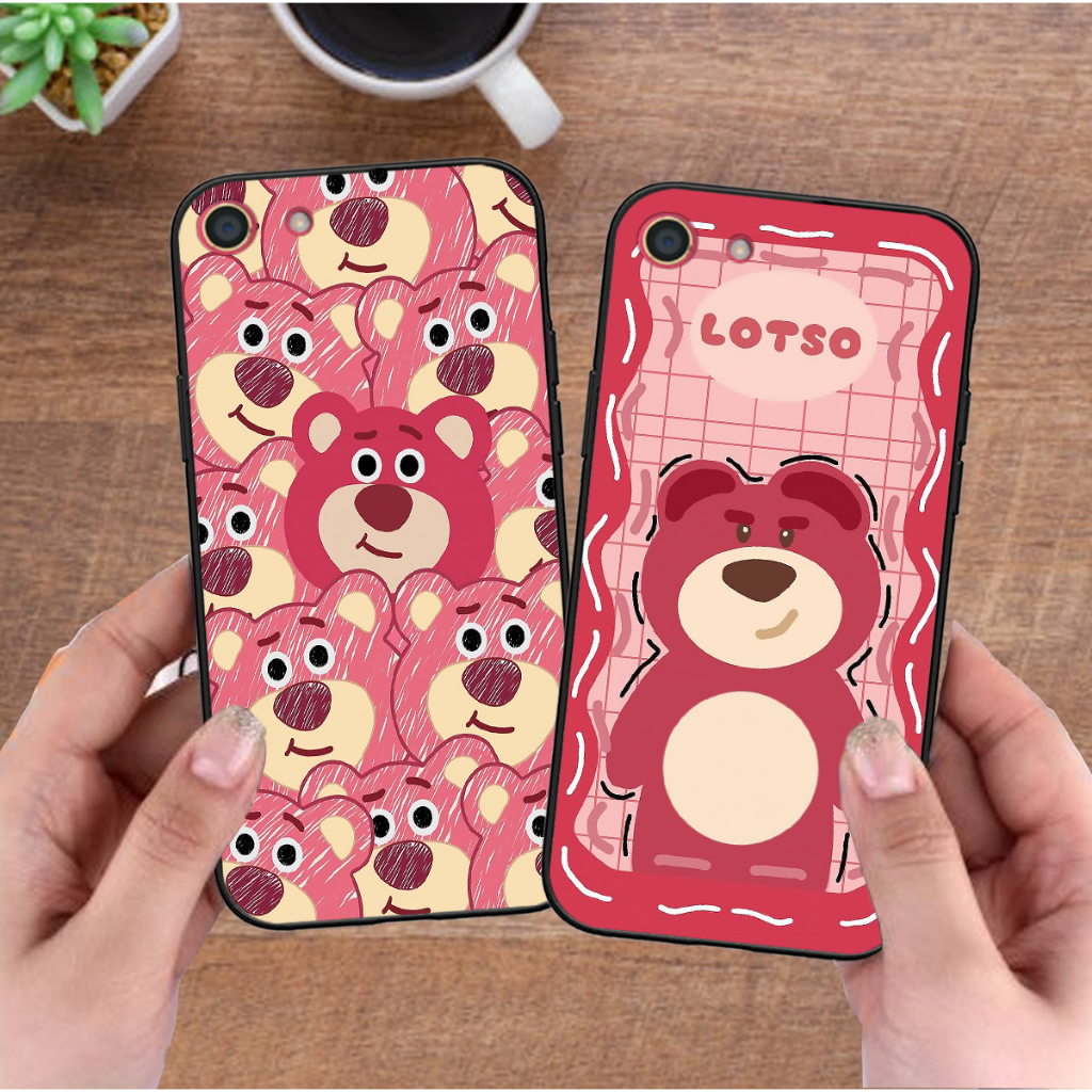 Ốp Oppo F1s , F3 , F3 Lite , F3 Plus hình gấu dâu loso hồng cute hot trend