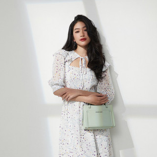 MAYBI Đầm phối nơ tay bồng