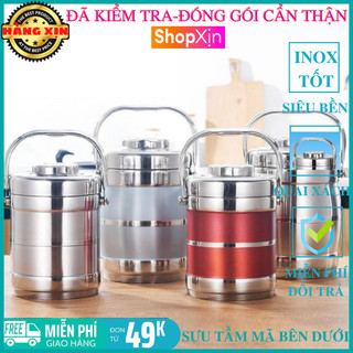 Cà Men giữ nhiệt 3 ngăn công nghệ Hàn Quốc 1.3L-camen 3 ngăn giữ nhiệt inox -Camen giu nhiet 3 ngan, Cap long, Hộp đựng