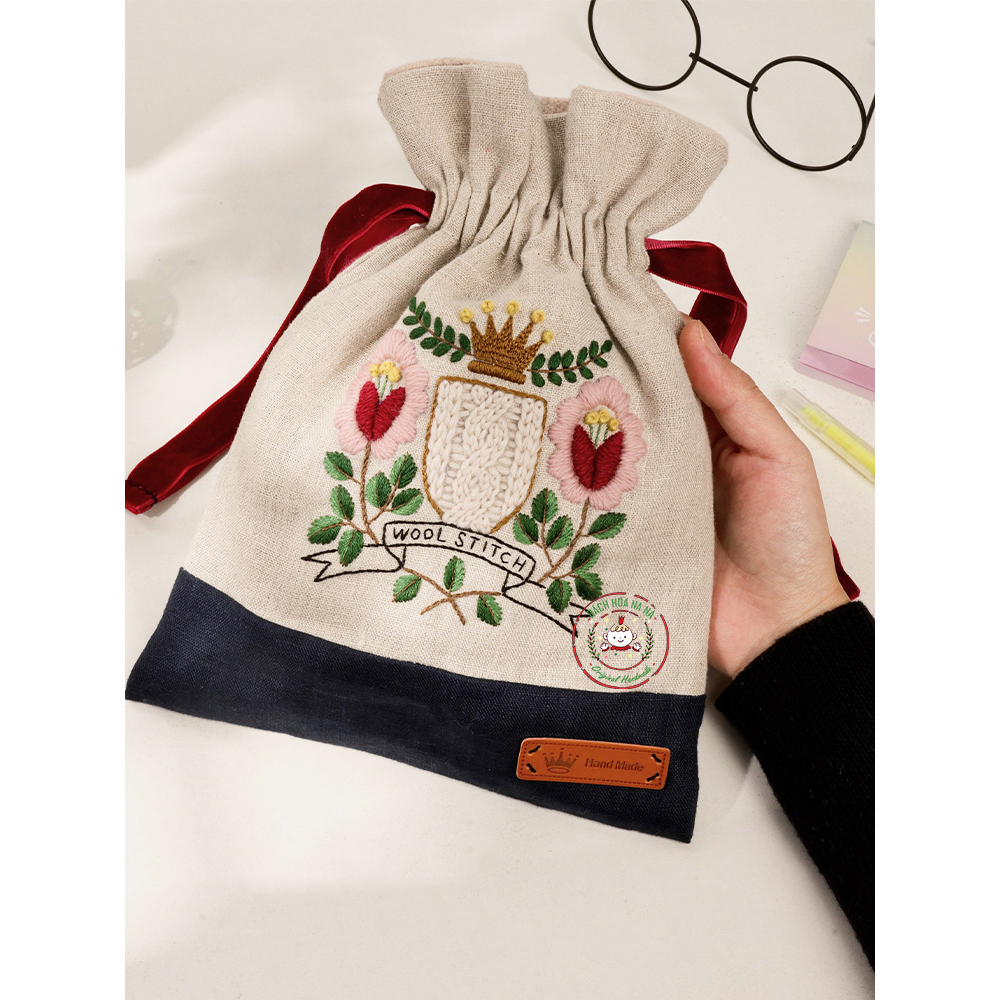 Bộ KIT DIY Nguyên liệu Thêu Tay Túi Xách xinh xắn - Túi Xách Tote tự bạn thêu Nana Handmade Shop - Túi Thêu Tay