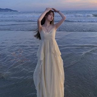 Váy maxi 2 dây xoè tầng đi biển siêu xinh, nhẹ nhàng, nữ tính, thích hợp với mùa hè