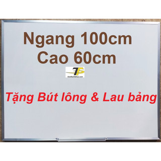 Bảng mica trắng viết bút lông 60 x 100cm + Tặng bút lông & lau bảng