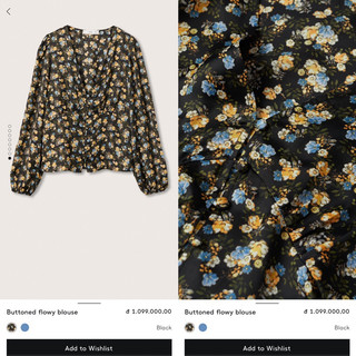 Áo sơ mi hoa Mango Auth vợt sale | Mango 17087752