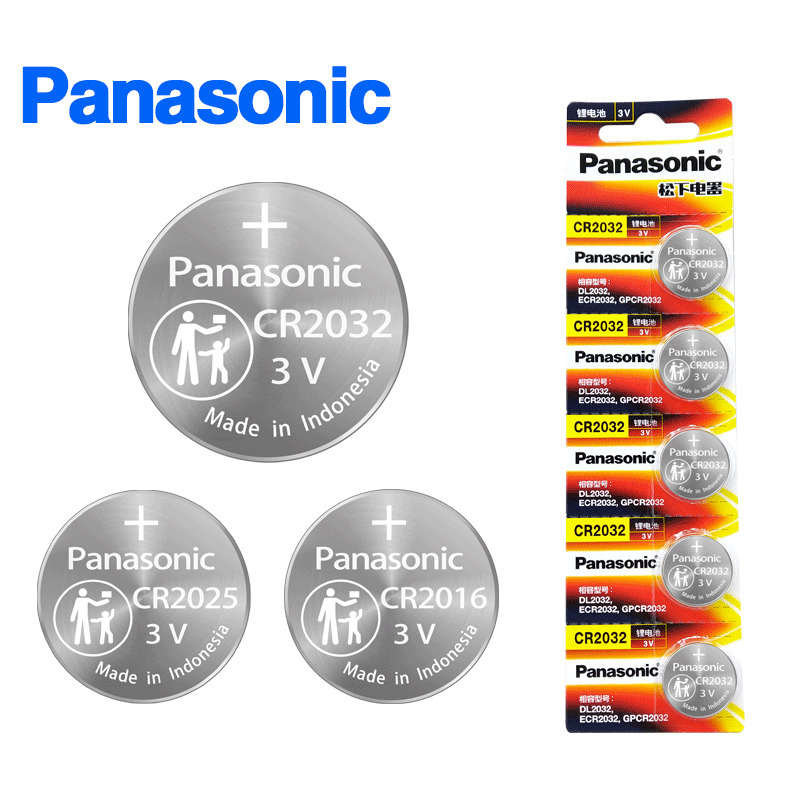 Pin Cúc Áo Panasonic CR2032, CR2016, CR2025, CR1632, CR2450 3V Lithium. Vỉ 1 viên