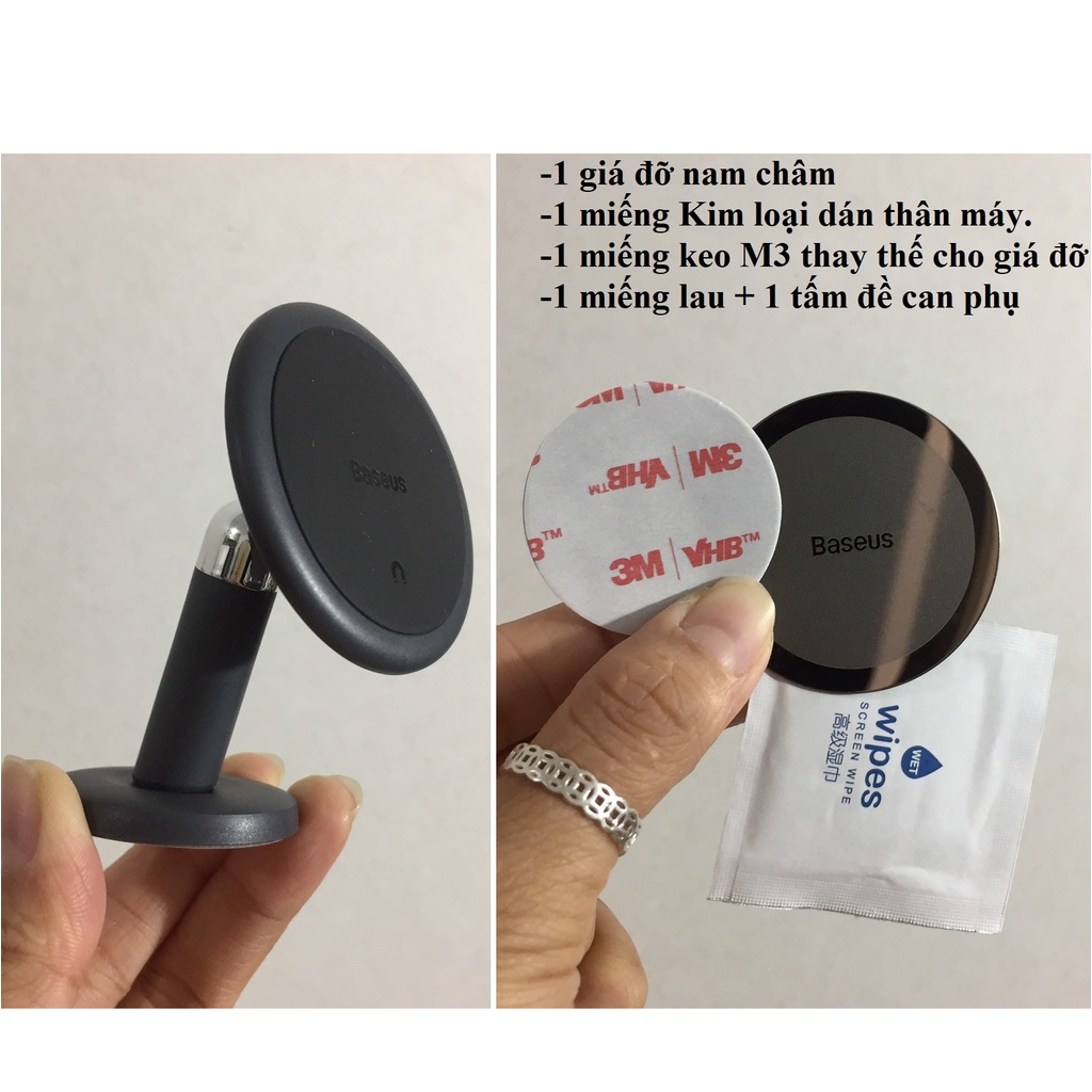 Đế hít điện thoại nam châm dán táp lô trên xe hơi Baseus C01 Magnetic phone Holder BS-CM028