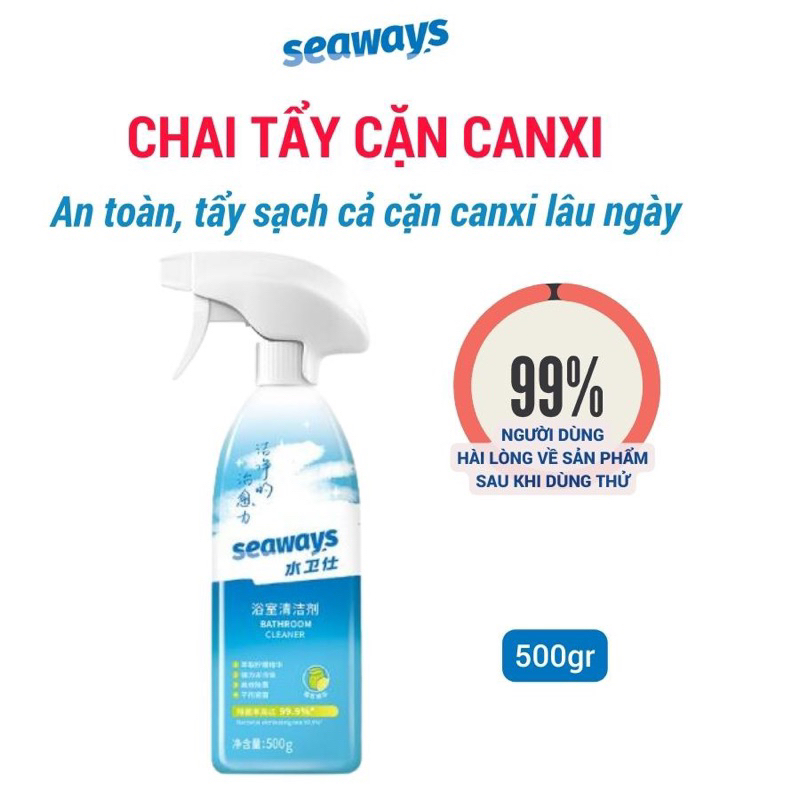 Chai Tẩy Cặn Canxi Seaways/ Tẩy Cặn Canxi Nhà Tắm Seaways - Chai 500ml