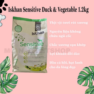 Thức ăn cho chó hệ tiêu hoá nhạy cảm - iskhan sensitive 7 - vị vịt và rau củ 1.2kg - nk hàn quốc
