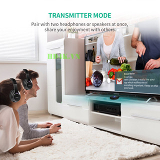 Bộ Thu phát Bluetooth 5.0 Ugreen 40762 CM108 ( APTX 2 in 1, có PIN, kèn 3 dây Ugreen )