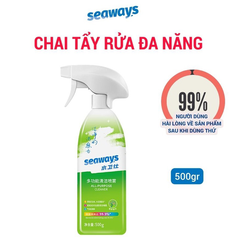 Chai Xịt Tẩy Rửa Diệt Khuẩn Đa Năng Seaways 500gr - Làm Sạch Nội Thất Gia Đình - Làm Sạch Nội Thất Ô Tô