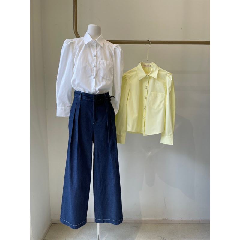 Áo sơmi tay gấp ly