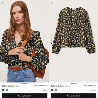 Áo sơ mi hoa Mango Auth vợt sale | Mango 17087752