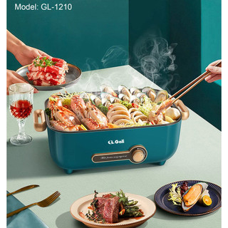 Nồi lẩu điện 4 lít gali gl-1210, 4 in 1 lẩu-hấp-chiên-xào tiện ích
