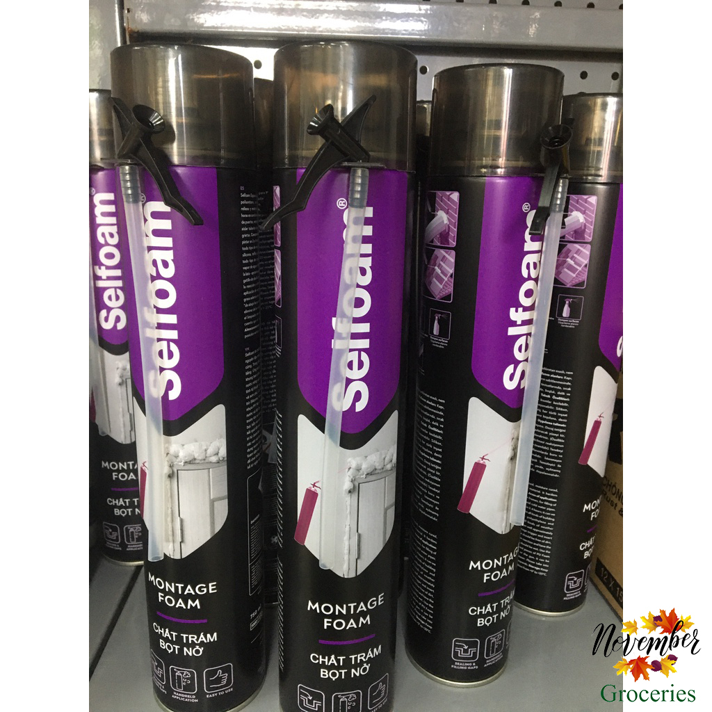 Keo Bọt Trương Nở Selfoam Loại Tốt/ Chất Trám Bọt Nở/ Nước Rửa Foam/ Súng Bắn Foam Loại Tốt Chống Thấm Cách Âm Cách Nhiệ