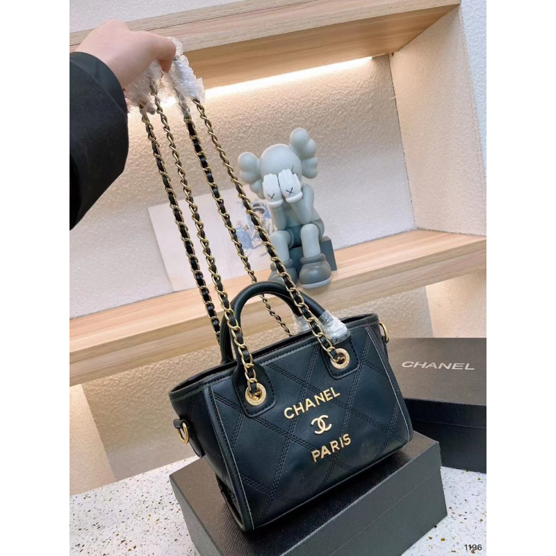 Túi Xách Cha.Nel Size 20cm Đen,Trắng
