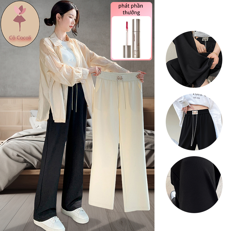quần nữ bigsize quần ống suông quần ống rộng đen phong cách Hàn Quốc Ulzzang không nhăn không biến dạng thoáng khí