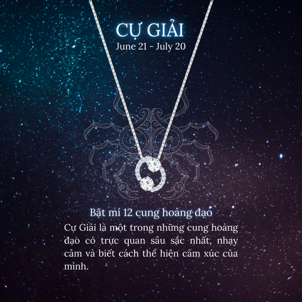 Dây chuyền cung hoàng đạo CDE Cancer Zodiac Pendant Necklace Silver CDE6062CAN - Dây chuyền bạc Cung Cự Giải