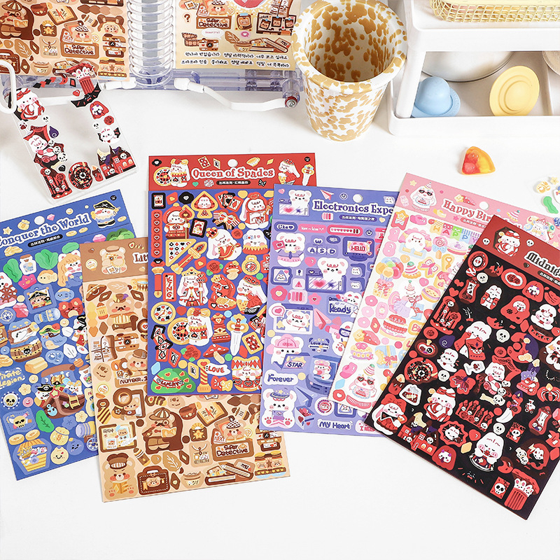 Sticker Infeel.Me hình thú cưng hoạt hình dễ thương trang trí top loader, vỏ điện thoại, sổ tay