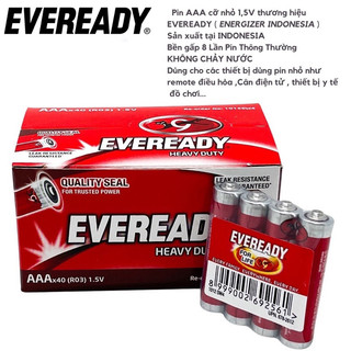 Pin eveready aa 1015, aaa 1012 vỉ 4 viên chính hãng